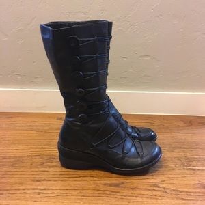 Mix Mooz NYC Owen boots, black leather upper, below knee, EU size 39, like new